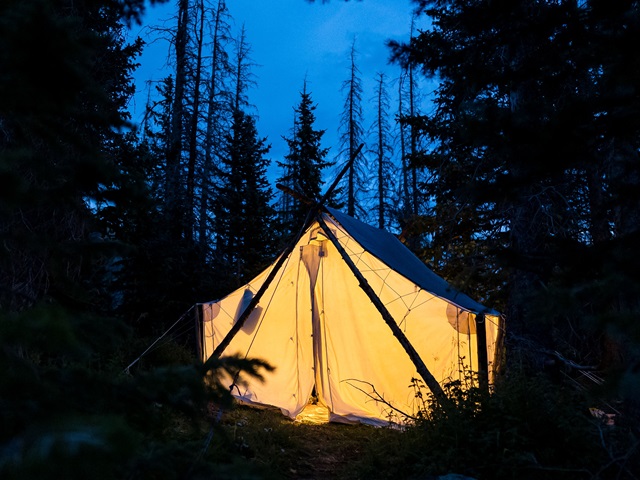 tent at night