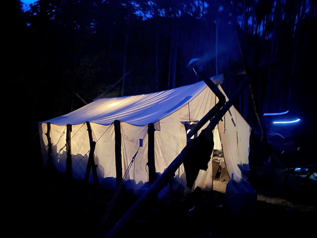 tent at night
